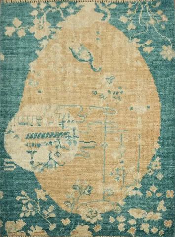 Animal Pictorial Art Deco Oriental Rug 2x3