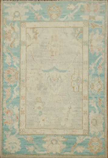 Muted Wool Oushak Turkish Wool Rug 2x3