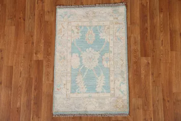 Turquoise Oushak Turkish Wool Rug 2x3