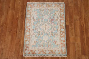 Geometric Oushak Turkish Wool Rug 2x3