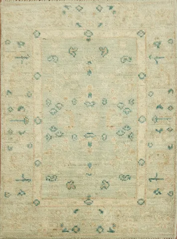 Handmade Oushak Turkish Wool Rug 2x3