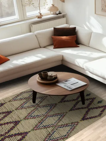 Bold & Vibrant Geometric Diamonds Moroccan Area Rug 5x8