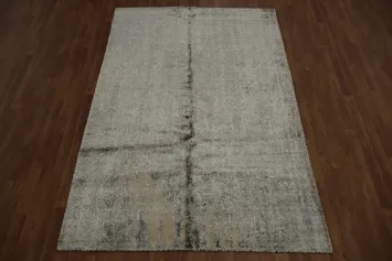 100% Silk Abstract Area Rug 6x8