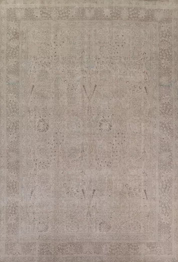 Muted Distressed Tabriz Persian Area Rug 10x13