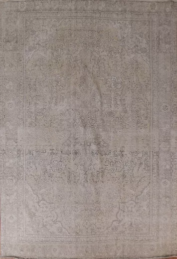 Muted Distressed Tabriz Persian Area Rug 10x13