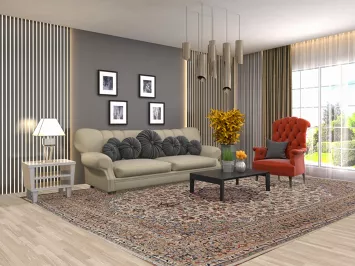 Traditional Kashan Persian Area Rug 9x13