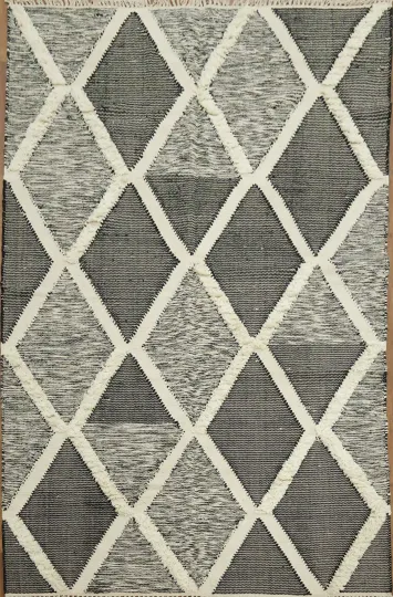 Trellis Kilim Moroccan Area Rug 5x8