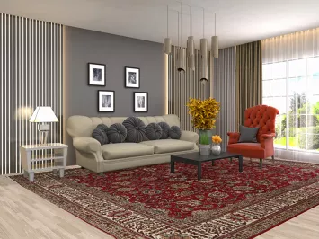 Vintage Red Tabriz Persian Area Rug 10x13