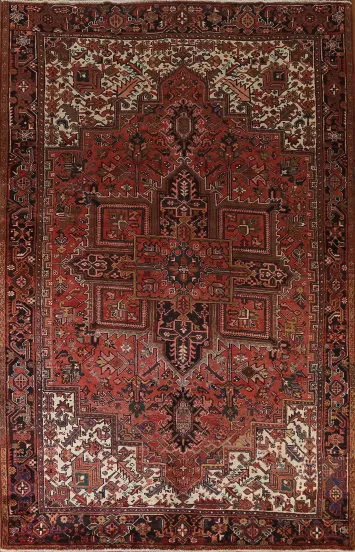 Vintage Wool Heriz Persian Area Rug 8x11