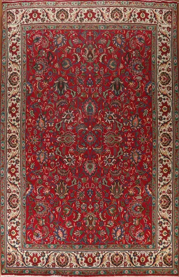 All-Over Floral Tabriz Persian Area Rug 10x13