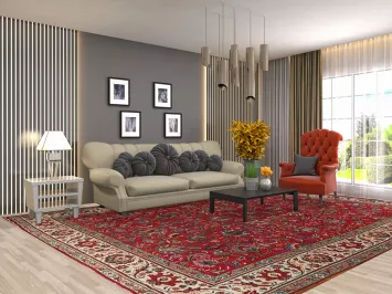 All-Over Floral Tabriz Persian Area Rug 10x13