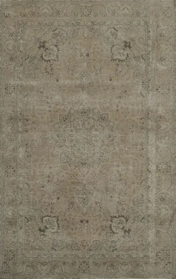 Distressed beige Persian Rug with rustic charm 6x10