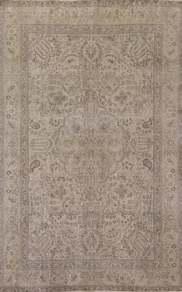 Distressed Tabriz Persian Area Rug 6x10