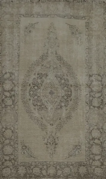 Distressed Vintage Tabriz Persian Area Rug 6x9