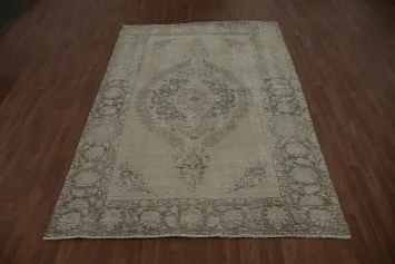 Distressed Vintage Tabriz Persian Area Rug 6x9