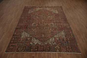 Geometric Antique Traditional Heriz Persian Area Rug 8x11