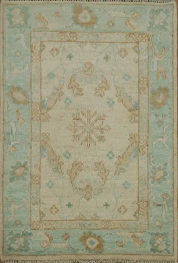 Handmade Oushak Turkish Wool Rug 2x3