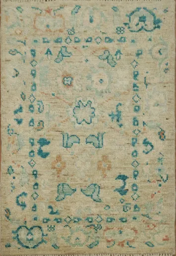 Hand-Knotted Oushak Turkish Wool Rug 2x3