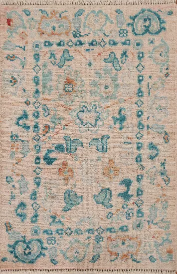 Floral Oushak Turkish Wool Rug 2x3