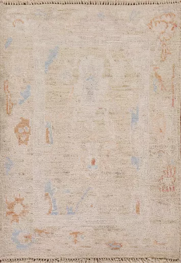 Handmade Oushak Turkish Wool Rug 2x3