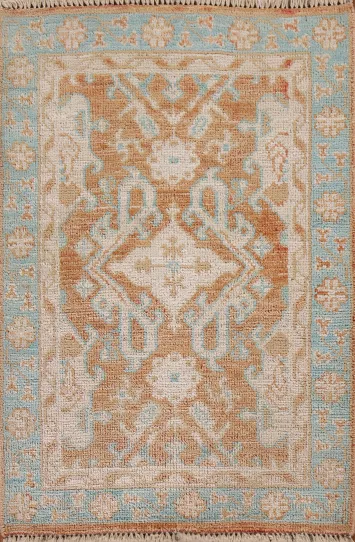 Orange Oushak Turkish Wool Rug 2x3