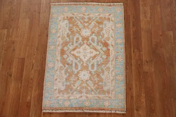 Orange Oushak Turkish Wool Rug 2x3