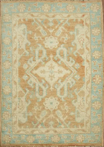 Orange Oushak Turkish Wool Rug 2x3