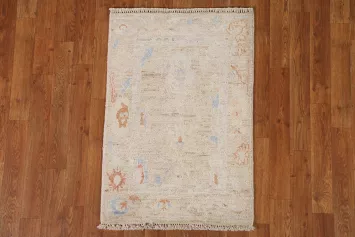 Hand-Knotted Oushak Turkish Rug 2x3