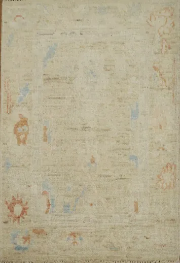 Hand-Knotted Oushak Turkish Rug 2x3