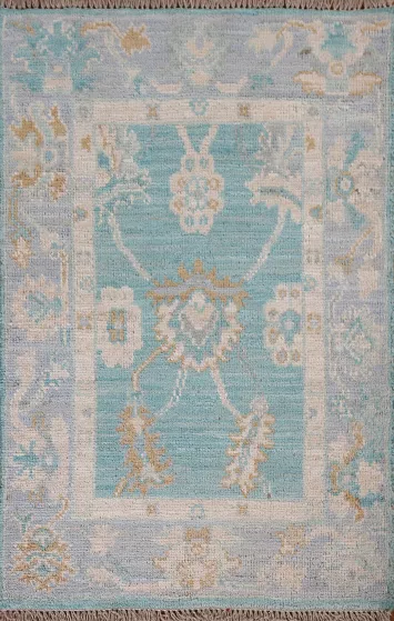 Vegetable Dye Oushak Turkish Rug 2x3