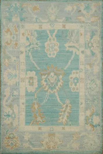 Vegetable Dye Oushak Turkish Rug 2x3