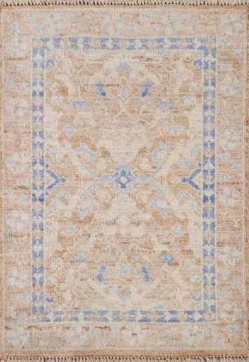 Vegetable Dye Oushak Turkish Rug 2x3