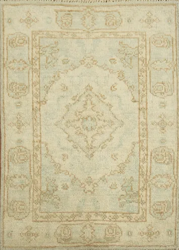 Vegetable Dye Oushak Turkish Rug 2x3
