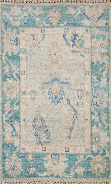 Vegetable Dye Oushak Oriental Rug 2x3