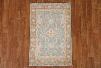 Turquoise Wool Oushak Oriental Rug 2x3