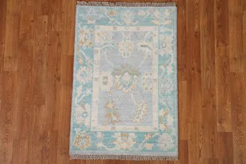 Hand-Knotted Oushak Oriental Wool Rug 2x3