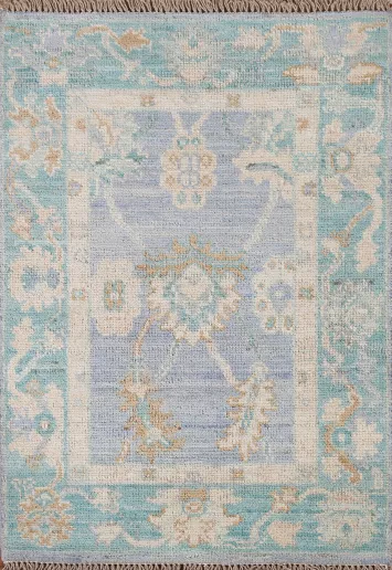 Vegetable Dye Oushak Oriental Wool Rug 2x3