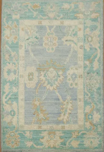 Vegetable Dye Oushak Oriental Wool Rug 2x3