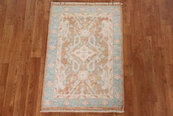 Orange Oushak Turkish Wool Rug 2x3