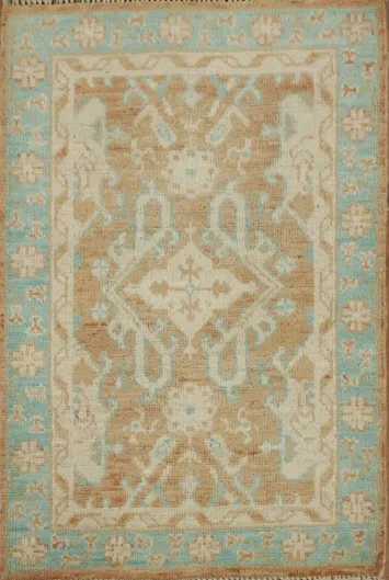 Orange Oushak Turkish Wool Rug 2x3