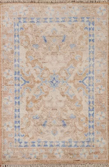 Geometric Wool Oushak Handmade Rug 2x3