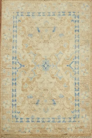 Geometric Wool Oushak Handmade Rug 2x3