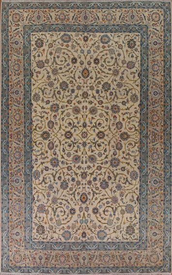 All-Over Floral Kashan Persian Area Rug 9x13