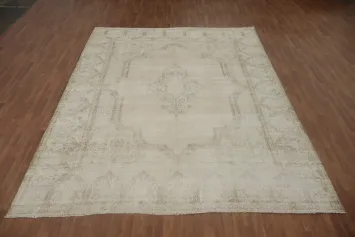 Distressed Muted Kerman Persian Area Rug 10x13