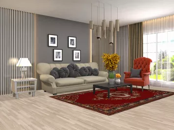 Handmade Red Oushak Area Rug 6x9