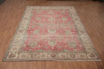 Distressed Red and Beige Persian Area Rug Perfect for Any Living Space 9x12