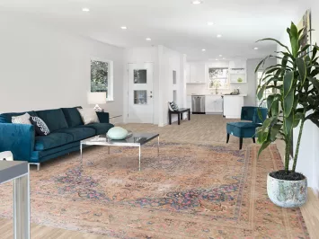 Distressed Over-Dyed Mashad Persian Area Rug 10x13