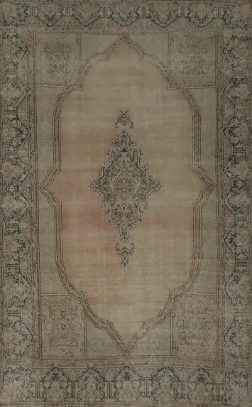 Classic Distressed Kerman Persian Area Rug 8x12 for Elegant Interiors