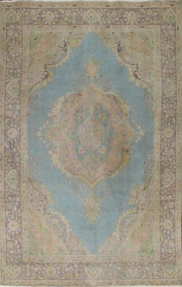 Distressed Over-Dyed Tabriz Persian Area Rug 8x11