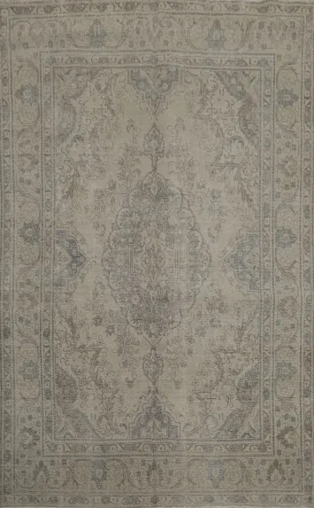 Distressed Tabriz Persian Area Rug 7x10